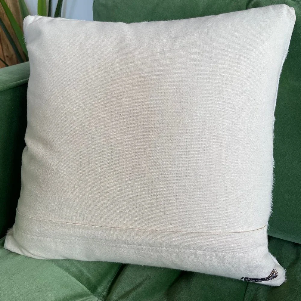 Jonathan Adler Gold Metallic / Cream Cowhide Throw Pillow